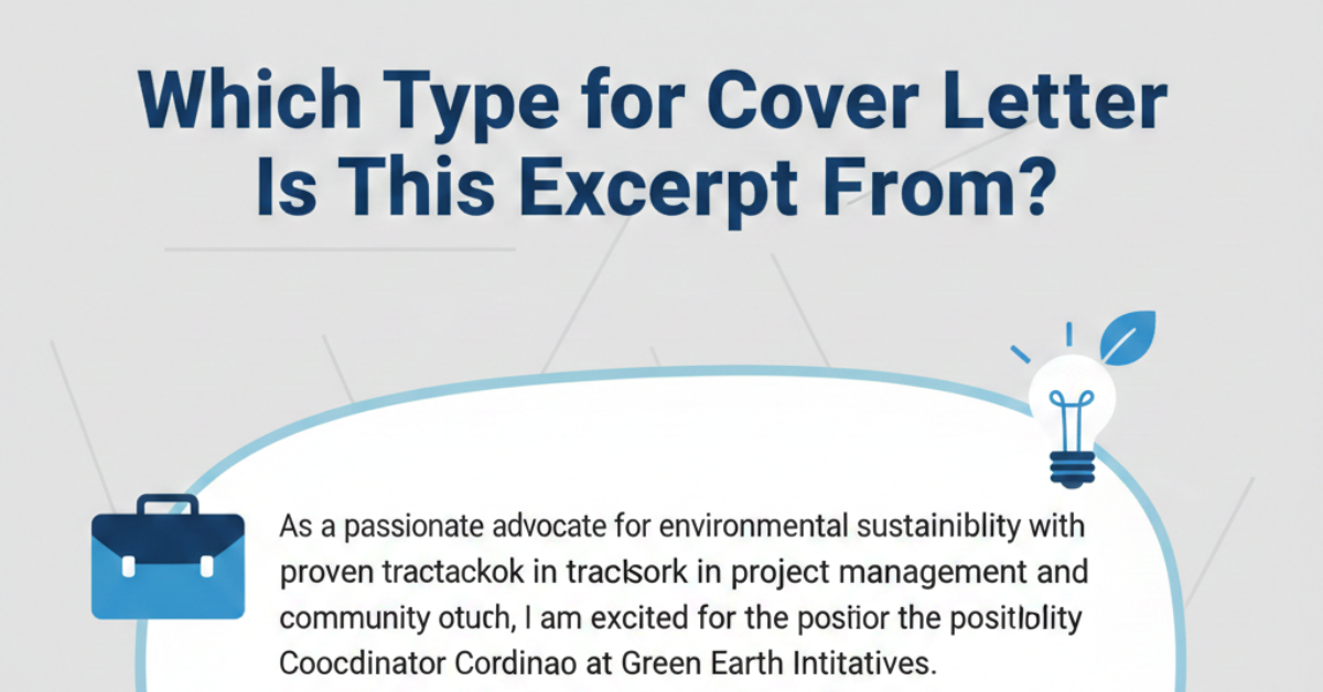 Which Type of Cover Letter Is This Excerpt From?