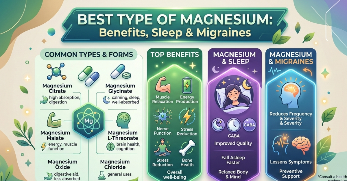 Best Type of Magnesium: Benefits, Sleep & Migraines